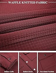 COOFANDY Shirt Jacket For Men Casual Fashion Waffle