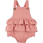 Mud Pie baby-girls Mud Pie Baby Pink Ruffle Romper