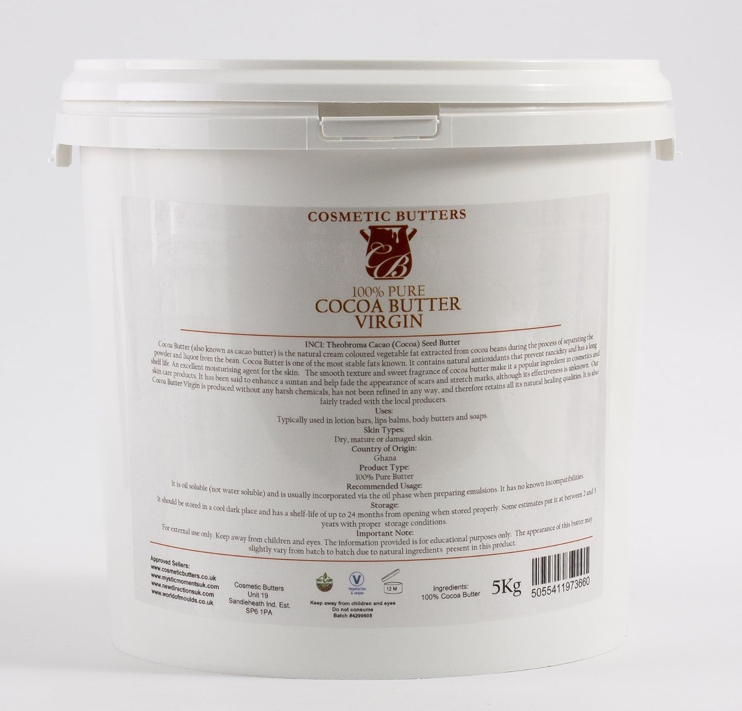 Cocoa Butter Virgin 100 Pure and Natural 5Kg Amazon.co.uk