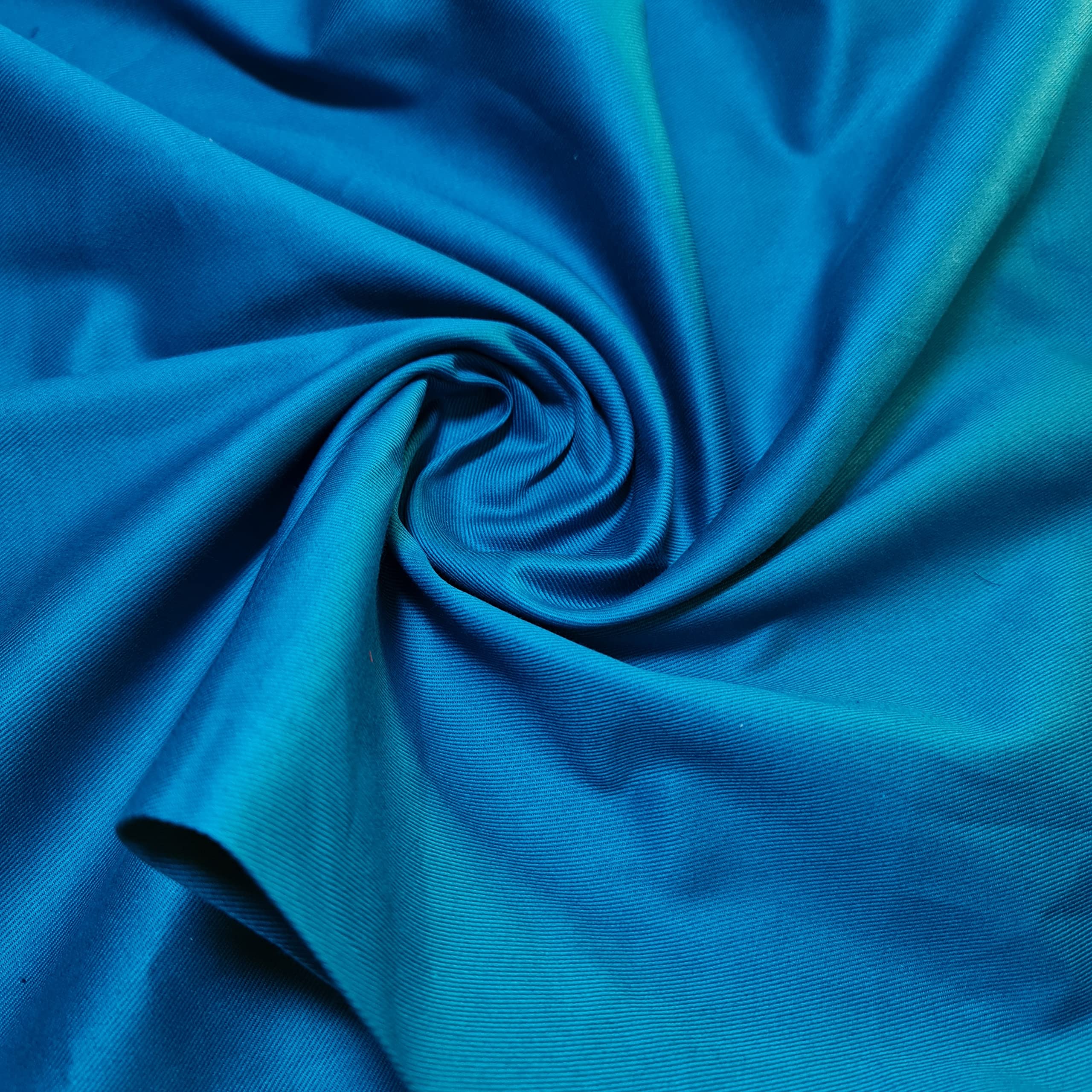 Plain Thick Cotton Drill Workwear Twill Fabric *Soft* Quality 58" by Meter -Ar (1 Meter, Teal)