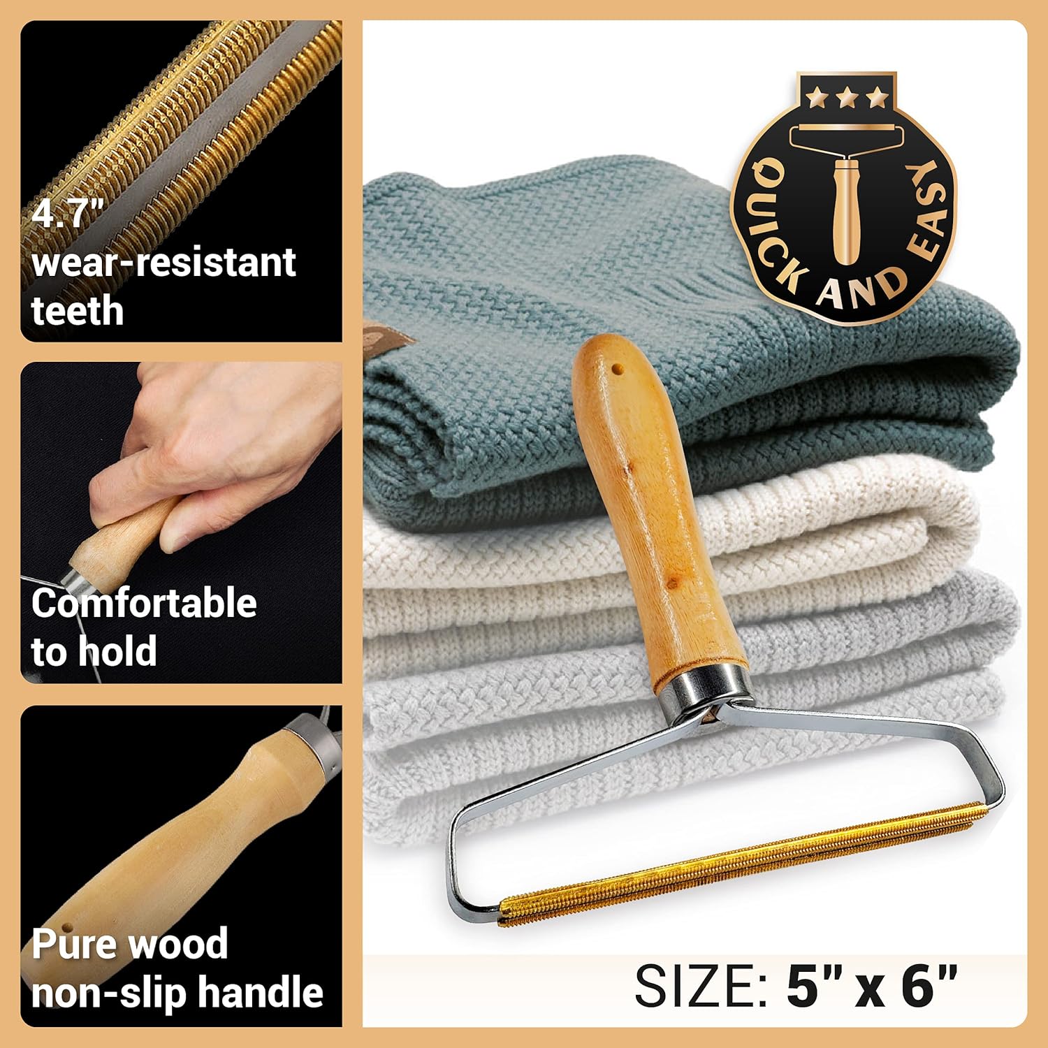 Portable Lint Remover Clothes Fuzz Shaver Reusable Double Sided Lint Remover (1): Kitchen & Dining