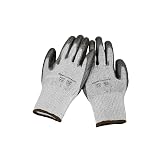 AmazonCommercial 13G Goldsilk &amp; PU Coated Gloves (Salt &amp; Pepper/Black), Size L, 1 Pair