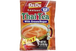 Unknown DEDE Instant Thai Tea Drink with and Sugar 12 Pockets, cream, 14.76 Ounce