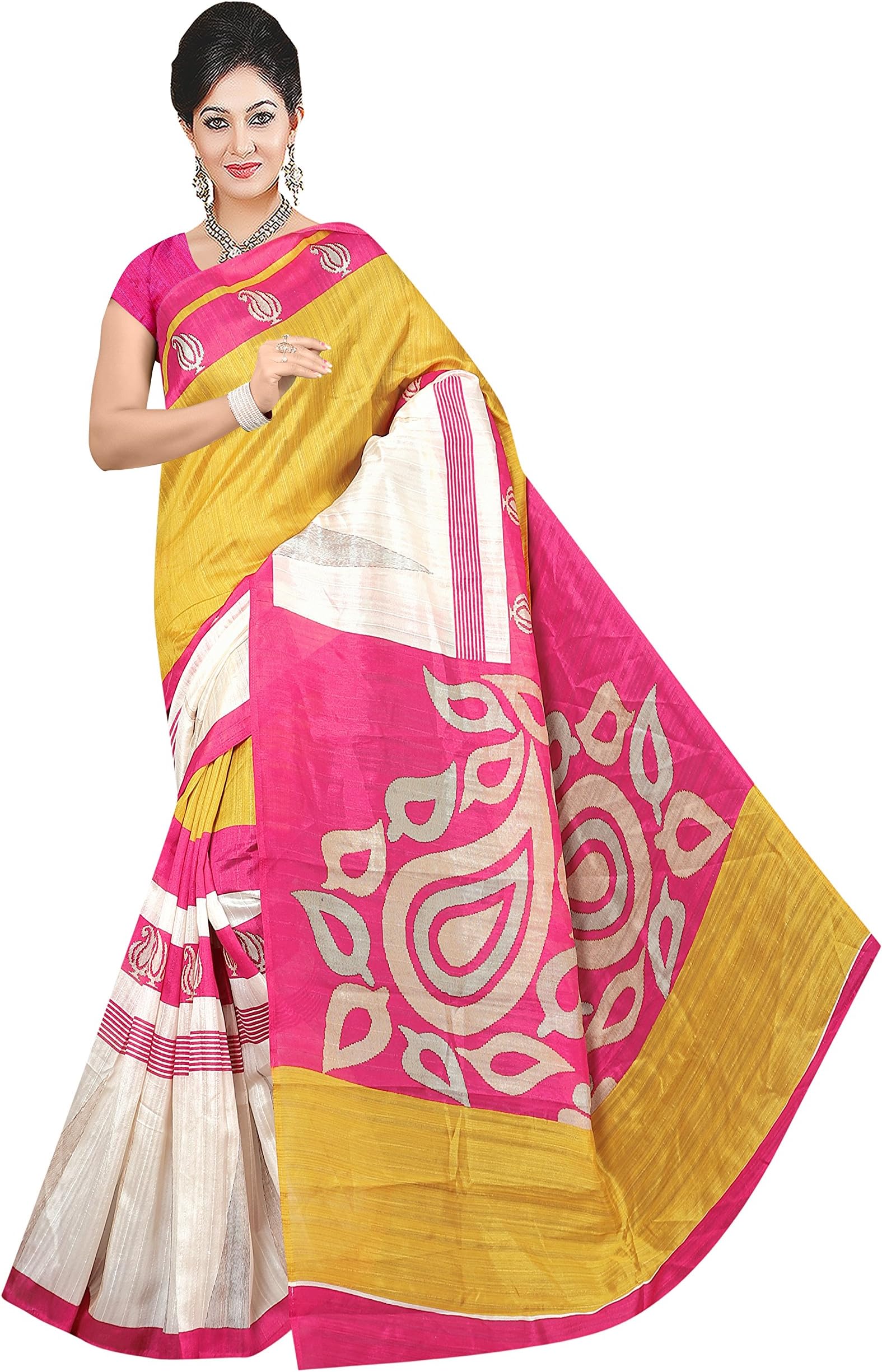 Winza Designer Women's Cotton Silk Saree with Blouse (1133+ variation)