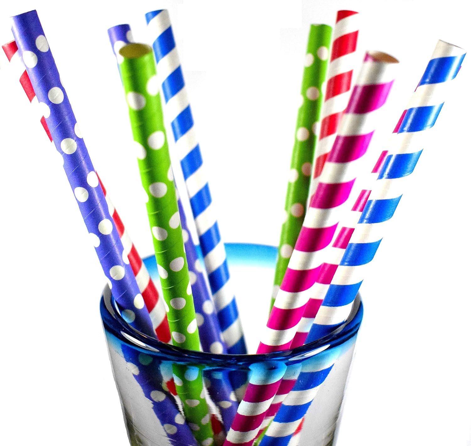40 Long Lasting Smoothie, Boba, Jumbo Paper Straws! Assorted SuperWide 3/8" X 9 7/8"! in A
