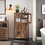 VASAGLE Storage Cabinet Multipurpose Cupboard Industrial Rustic Brown Black view 3