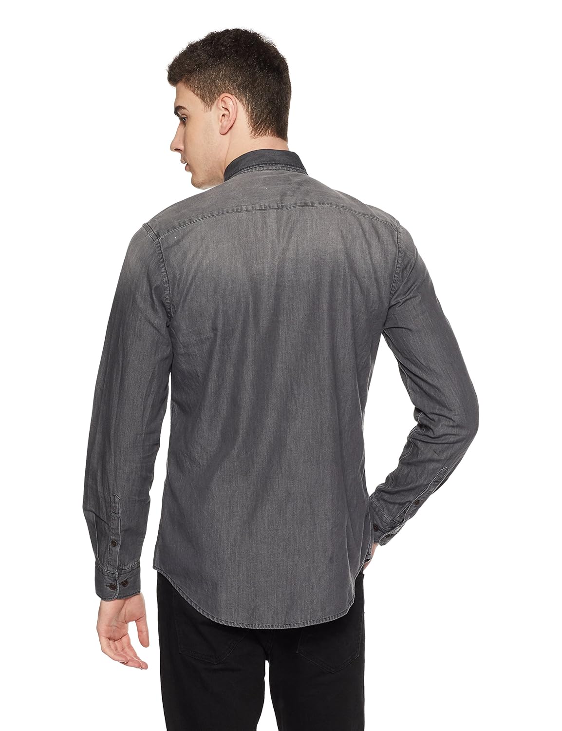 peter england men's plain slim fit casual shirt