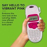 Dymo LetraTag LT-100H Label Maker Pink ABC Keyboard 13-Char LCD view 8