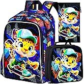 3PCS Dinosaur Backpack for Boys, 16 Inch Kids Water Resistant Preschool Elementary Kindergarten Bookbags and Lunch Box | Kids, Water Resistant, Preschool, Elementary, Kindergarten
