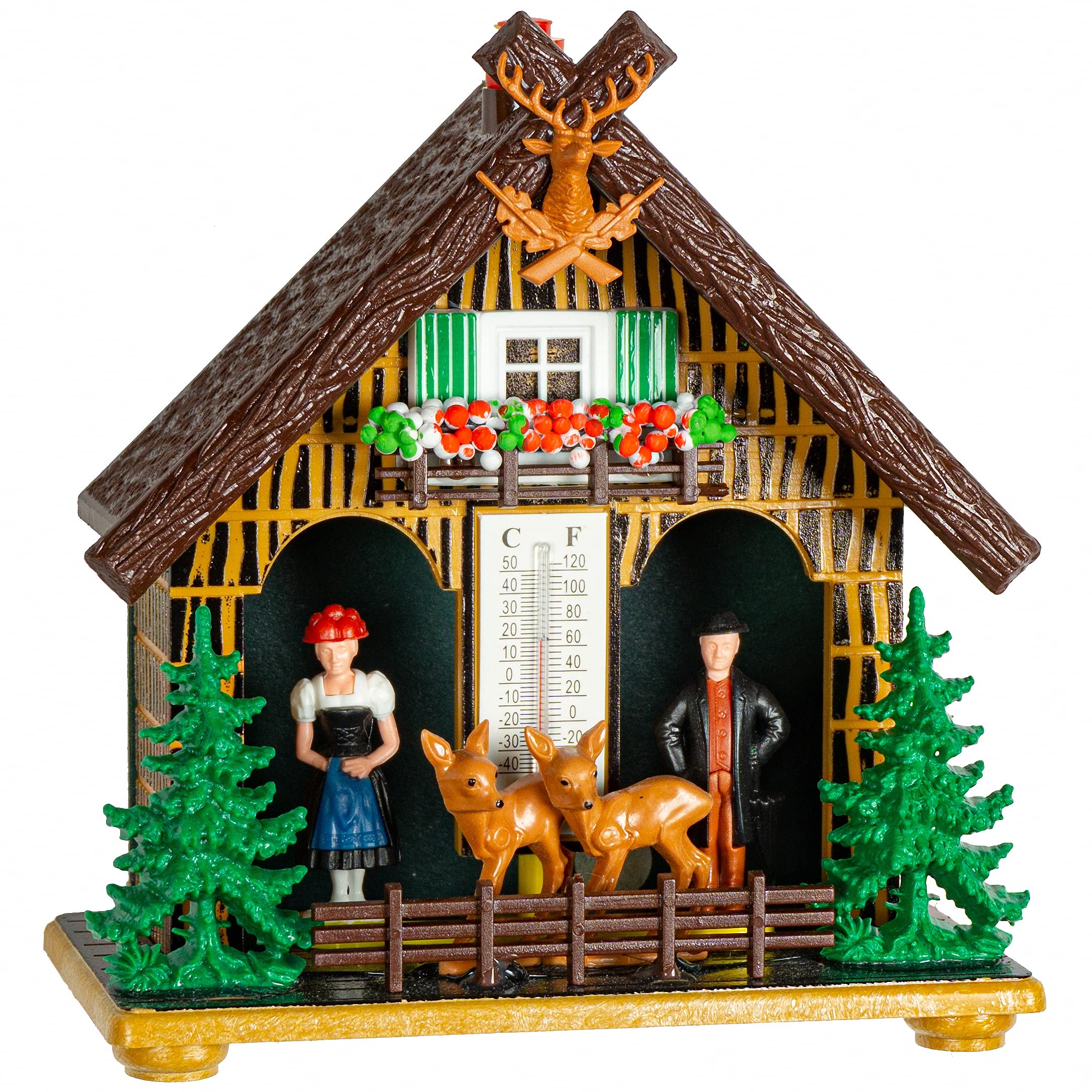 German Black Forest weather house made of plastic, weatherproof TU 891