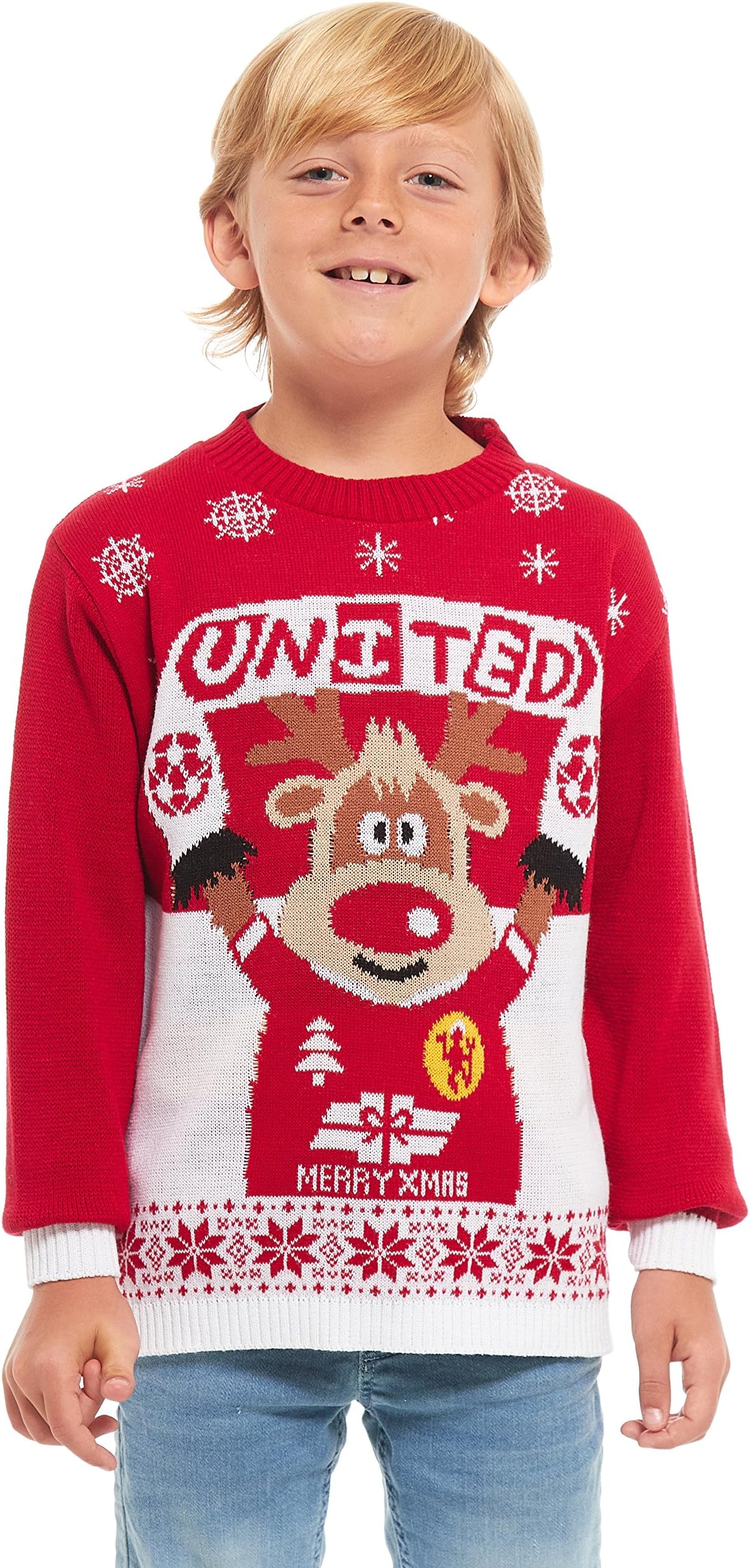 HSABoys Girls Kids Children Unisex Christmas Xmas Knitted Novelty, Retro, Elf, Football Jumper Sweater Christmas Xmas 2020 Exclusively to Ltd for Ages 2-14 Years