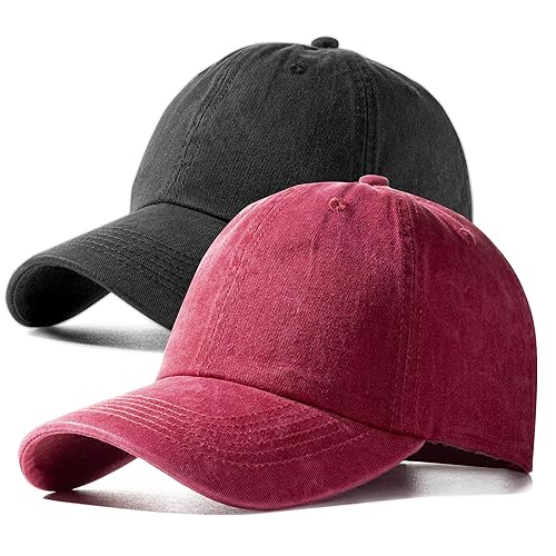 Pack Baseball Caps Golf Dad Hats,Ajustable Vintage Washed Cotton