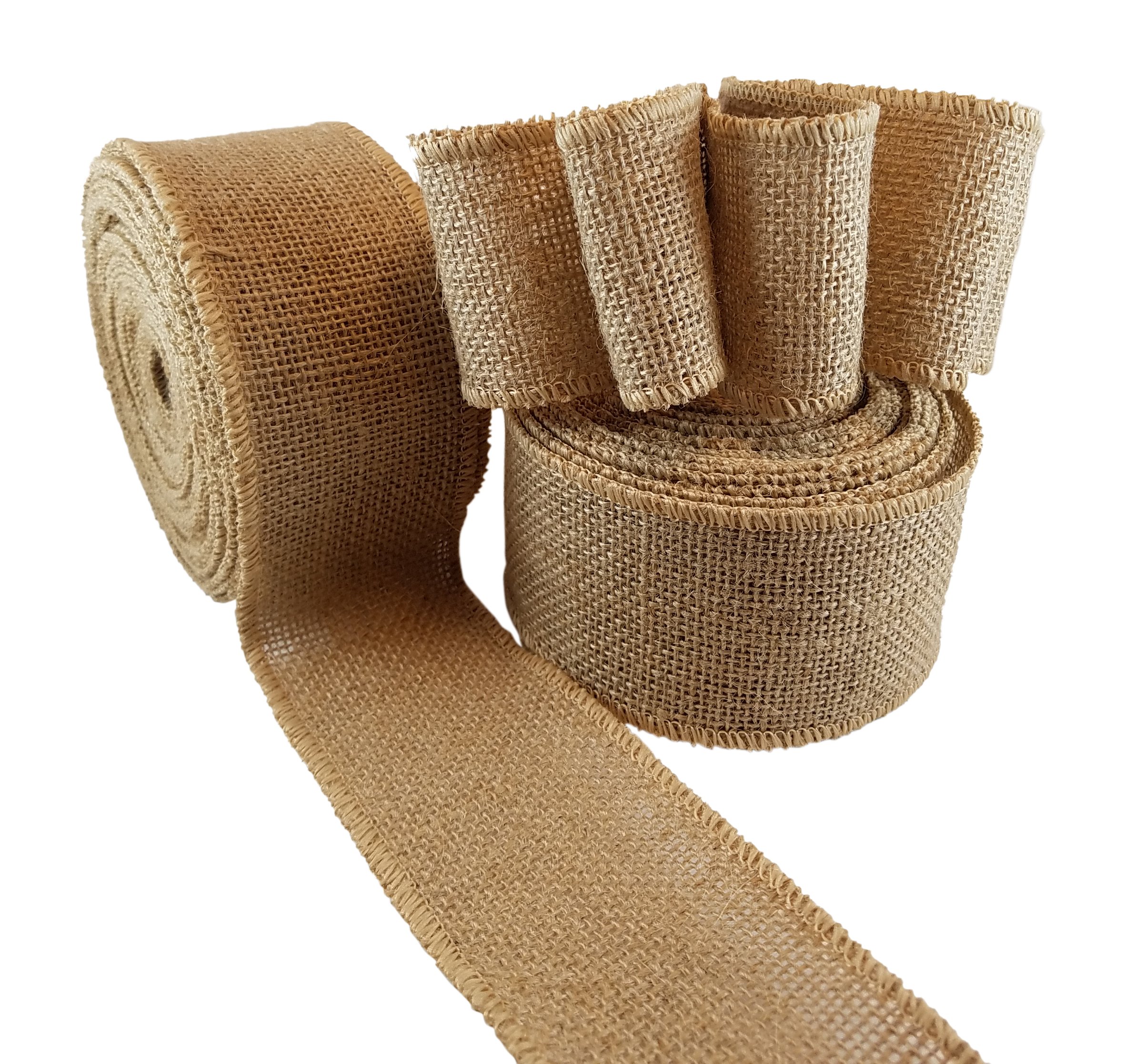 Wired Burlap Ribbon - 2 Natural Burlap Wired Ribbon Rolls - Each 2.5 Inches Wide, 10 Yards Long