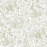 Livelynine Neutral Floral Wallpaper Peel and Stick Vintage French Country Cottage Core Wall Paper Farmhouse Small Floral Bunn