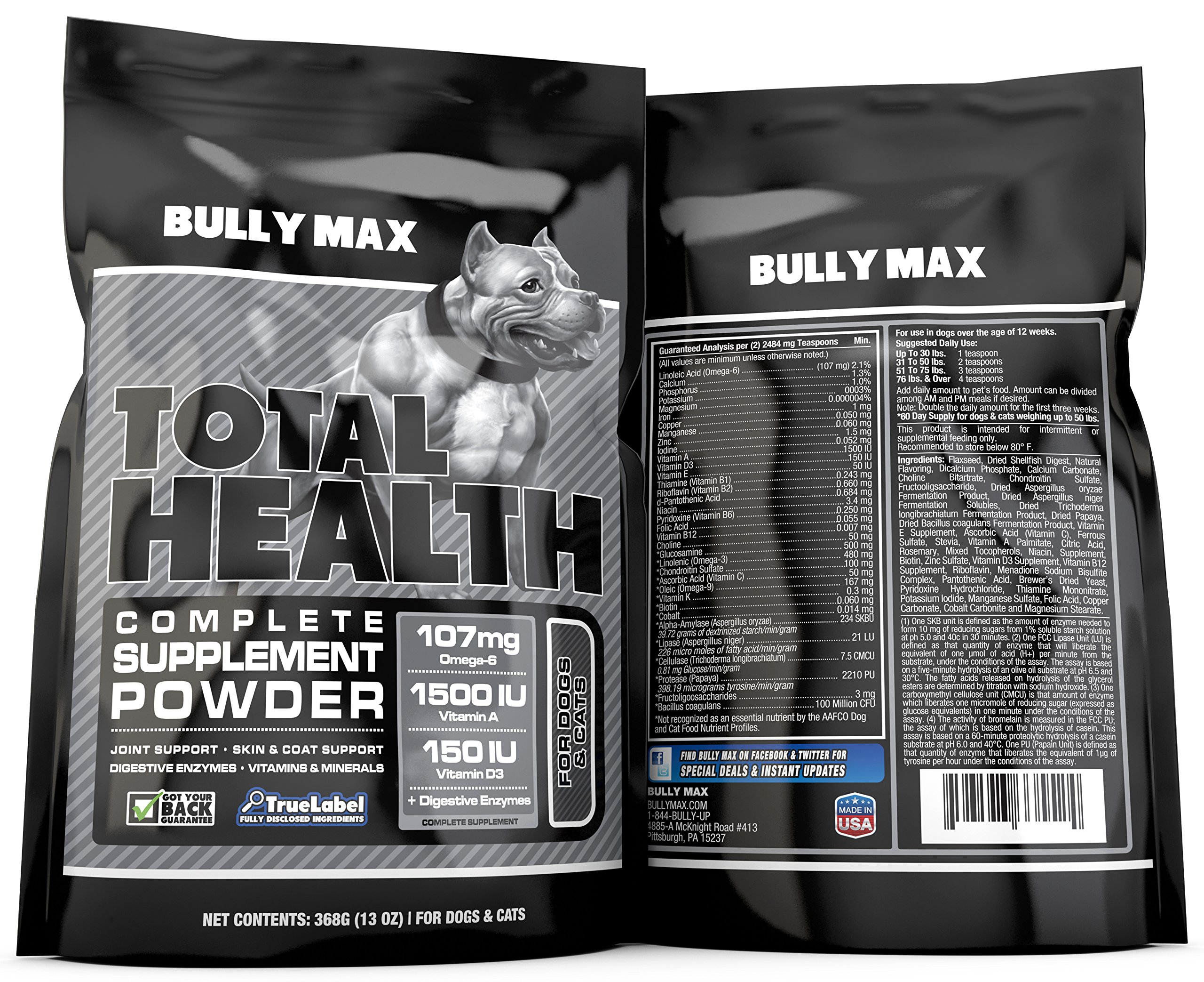 Bully Max Total Health 7inone Dog Supplement (60 day supply