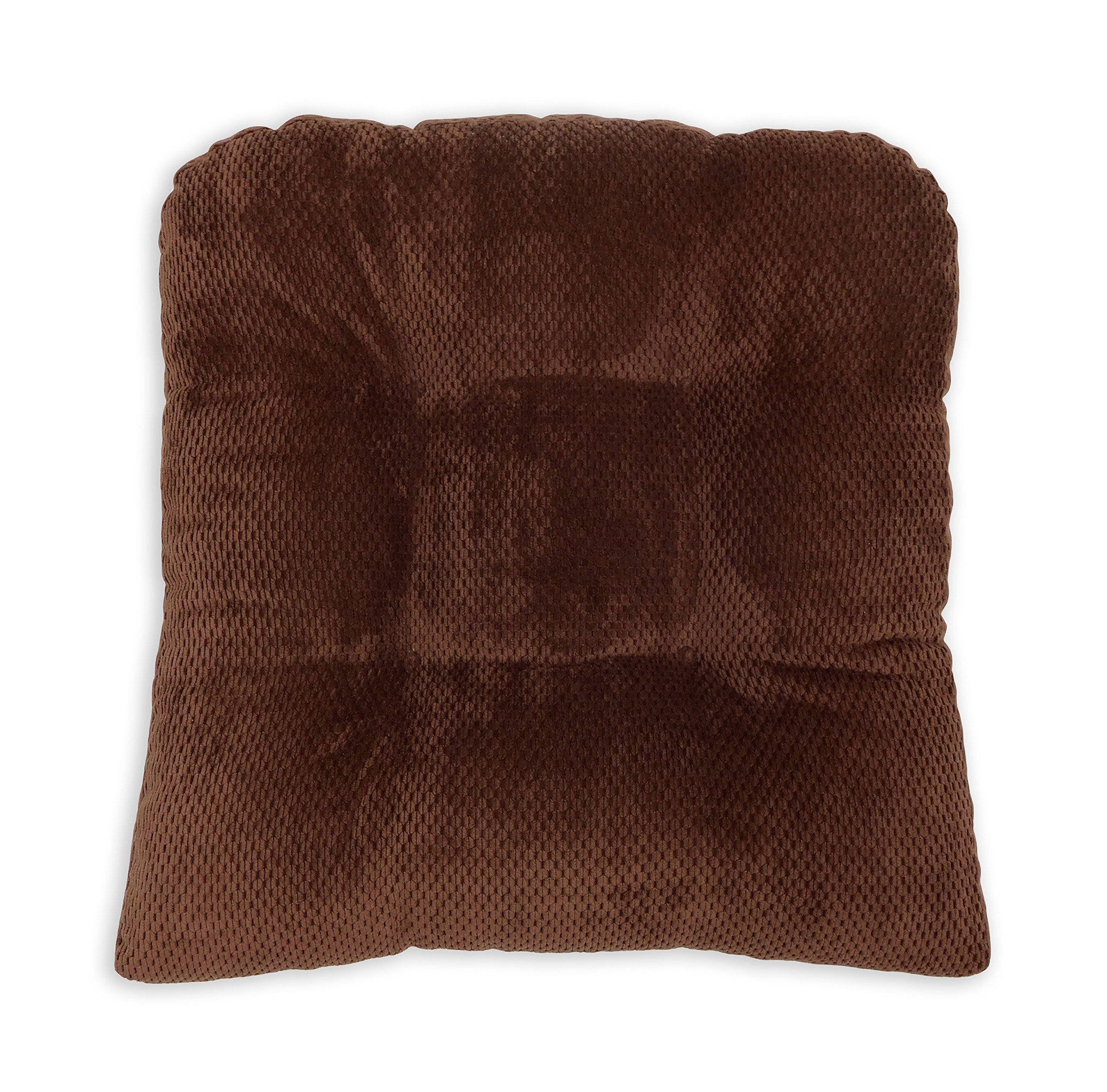 Arlee Memory Foam, Non-Skid Seat Cushion, Set of Two (2) Chair Pad, Chocolate Brown, 2 Piece