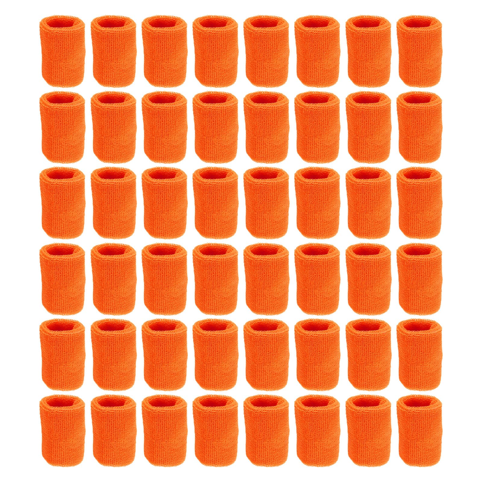 PATIKIL Sports Wristbands, 48 Pack Athletic Cotton Terry Cloth Absorbent Wrist Sweatband for Tennis Basketball Working Out Running, Orange