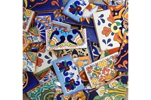 COLOR Y TRADICIÓN Broken Mexican Talavera Tiles Handmade Mix Designs 10 Pounds