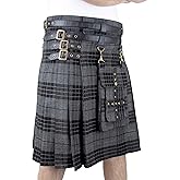 DSS KILTS- Adjustable 16 oz Tartan Utility Kilts for Men with Front Detachable Pocket