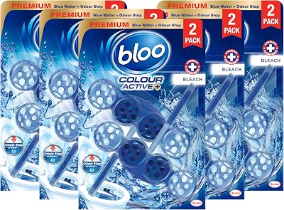 Bloo Colour Active Toilet Rim Block Bleach OdourStop 2 x Rimblock 5