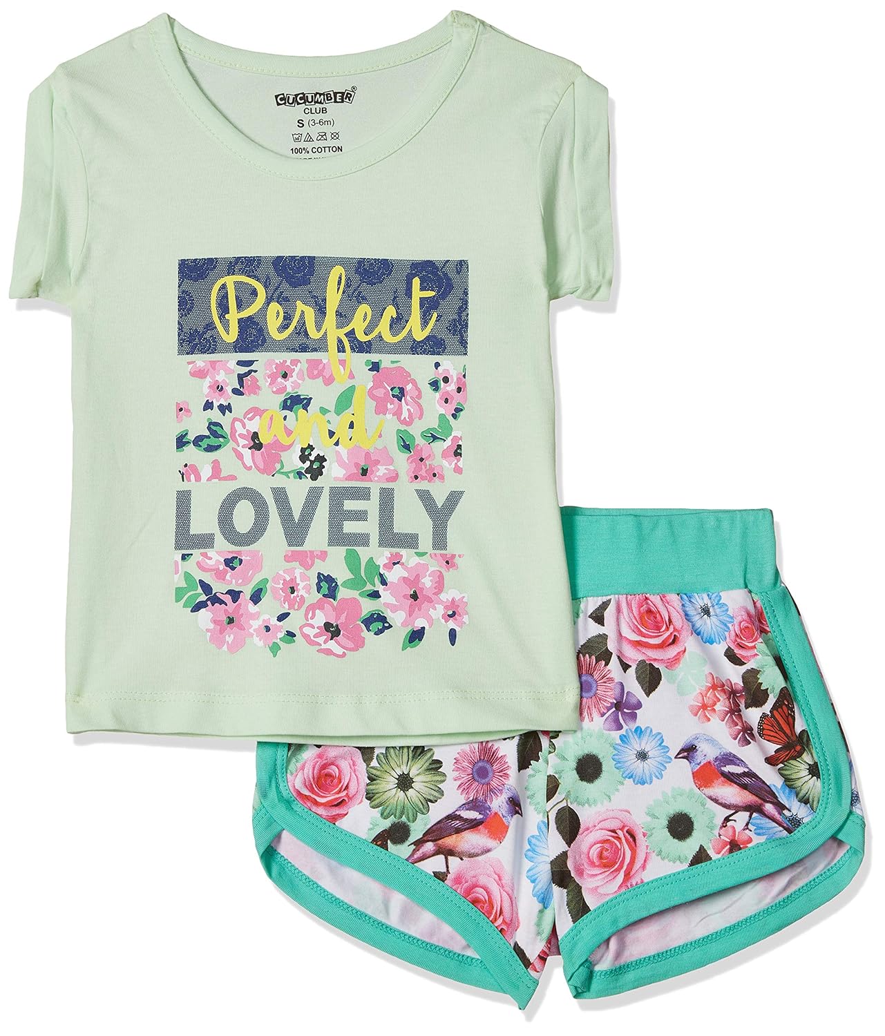 Buy CUCUMBER Baby Girls Regular Clothing Set (ZF606_mint green_M) at