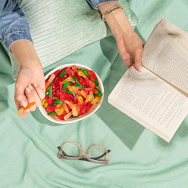 ALBANESE WORLD’S BEST MINI ASSORTED FRUIT GUMMI WORMS | 5LBS OF CANDY | GLUTEN FREE, FAT FREE, SOFT AND CHEWY GUMMY WORMS | PERFECT FOR PARTIES, BAKING WITH KIDS, AND ON THE GO SNACKING