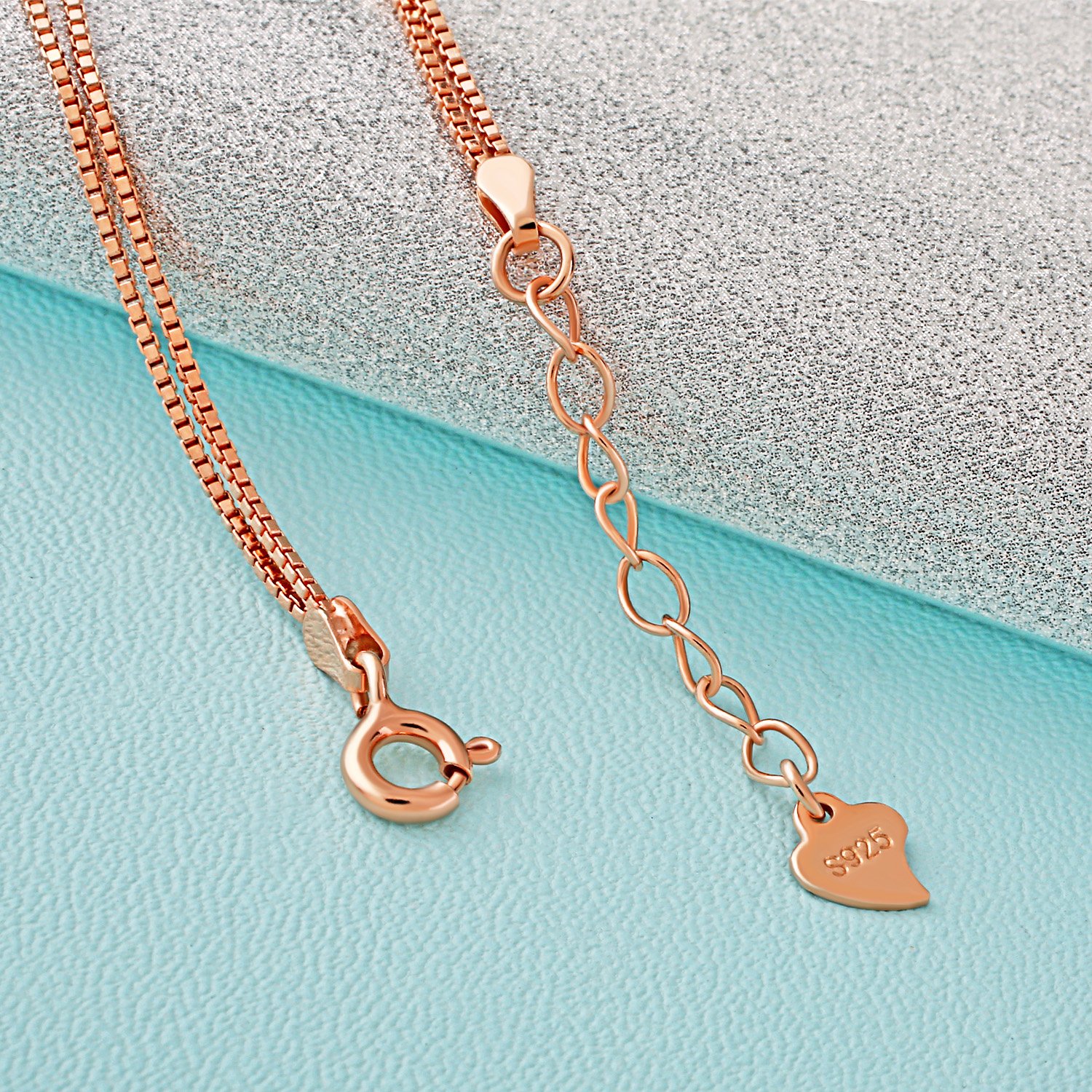 ♛J.Rosée♛ Bracelet/Anklet 18K Rose Gold Plated 3A Silver with Extender 21cm+3cm(0.82in+0.12in) for Women