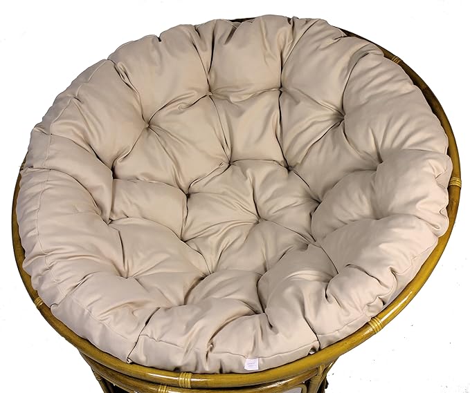 Cuscino Per Poltrona Papasan - Diametro 114 Cm, Imbottito, Motivo Erba Verde, Made In EU - Foto 3
