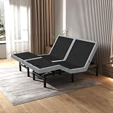 Irvine Home Collection Split King Adjustable Bed Base - Dual Massage - USB Ports - Zero Gravity - Underbed Light - Wireless Remote - Zero Clearance - Anti Snore - Memory Positions