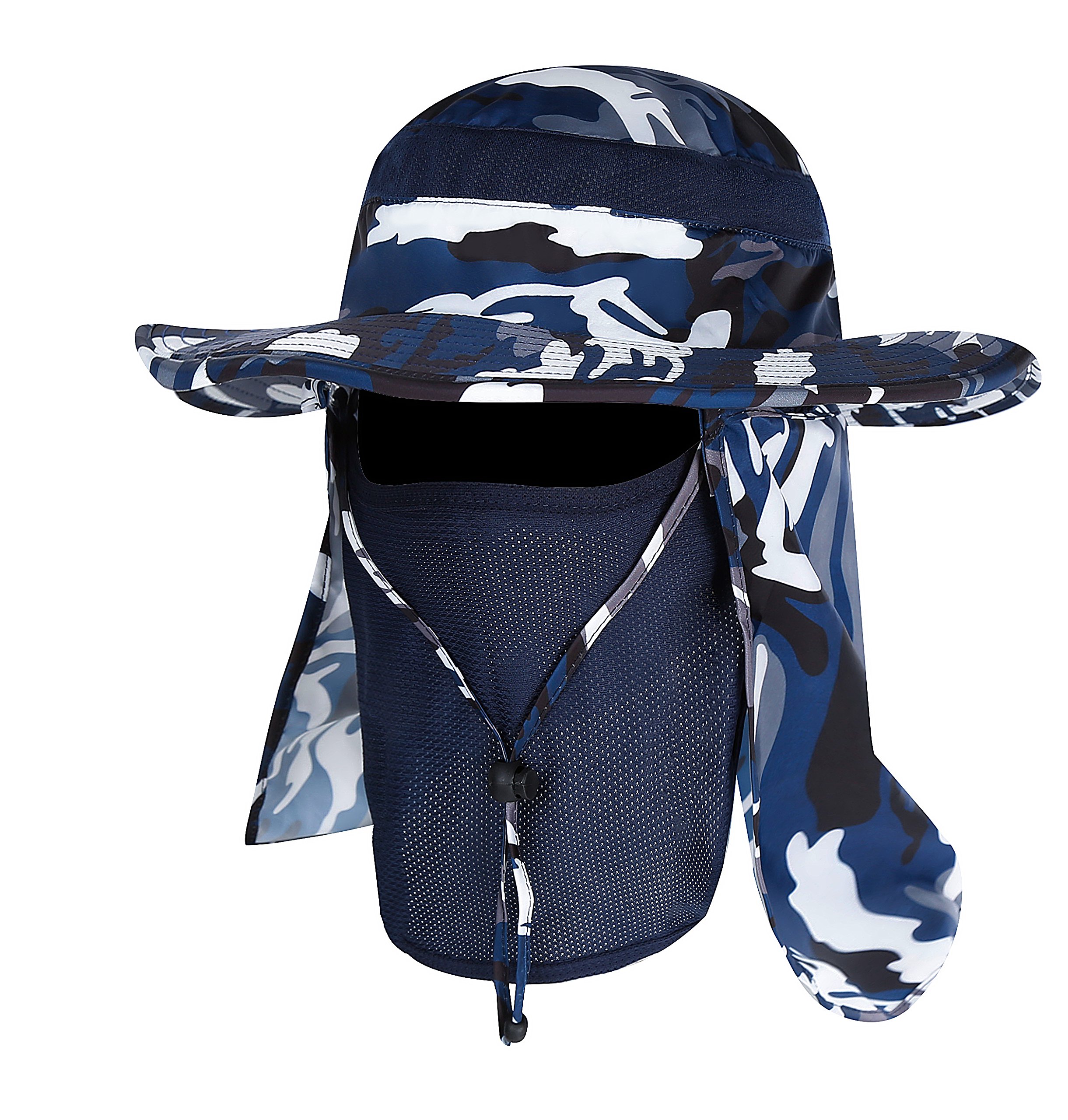 Buy Outdoor Sun Hat with Removable Neck Face Flap Fishing Hat Safari