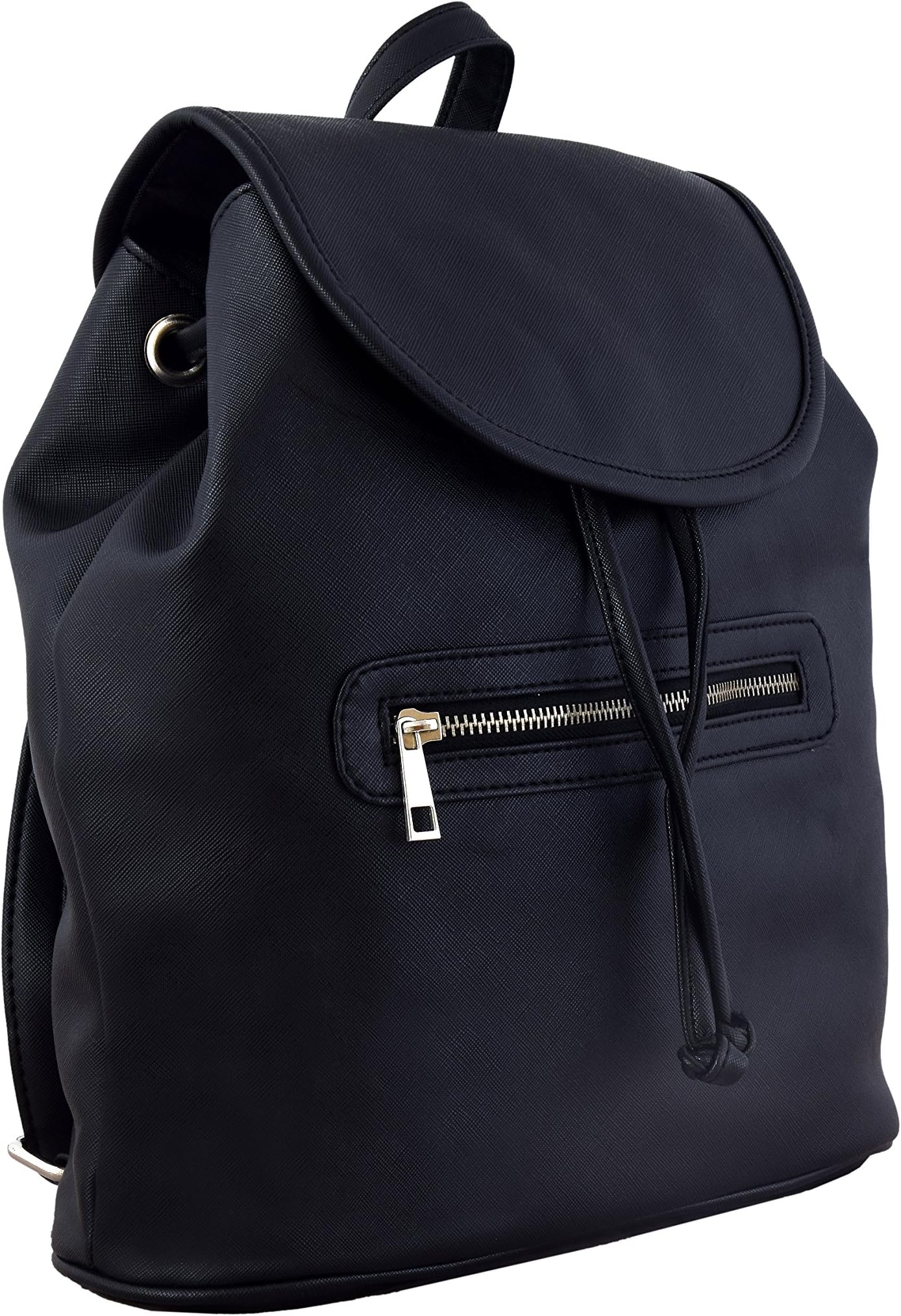 Lychee Bags Women's Black PU Backpack (LBBPPU55BL)