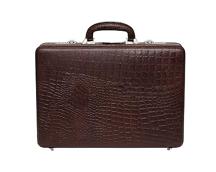 C Comfort Genuine Leather Expandable Briefcase Office Bag