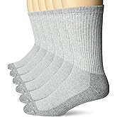 Fruit of the Loom Men's Full Cushion Heavy Duty Work Crew Socks (6 Pair Pack)