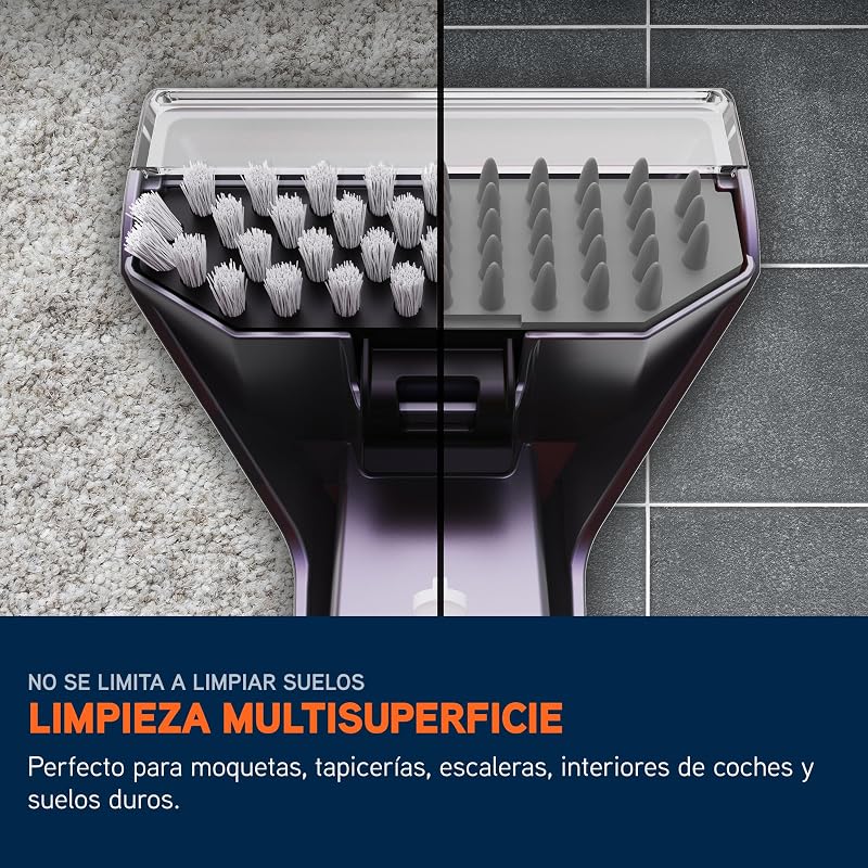 SpotWash Duo Quitamanchas para alfombras y tapicería con herramienta para mascotas, accesorios multi-superficie y solución para limpiar escaleras, sofás, coches y superficies duras