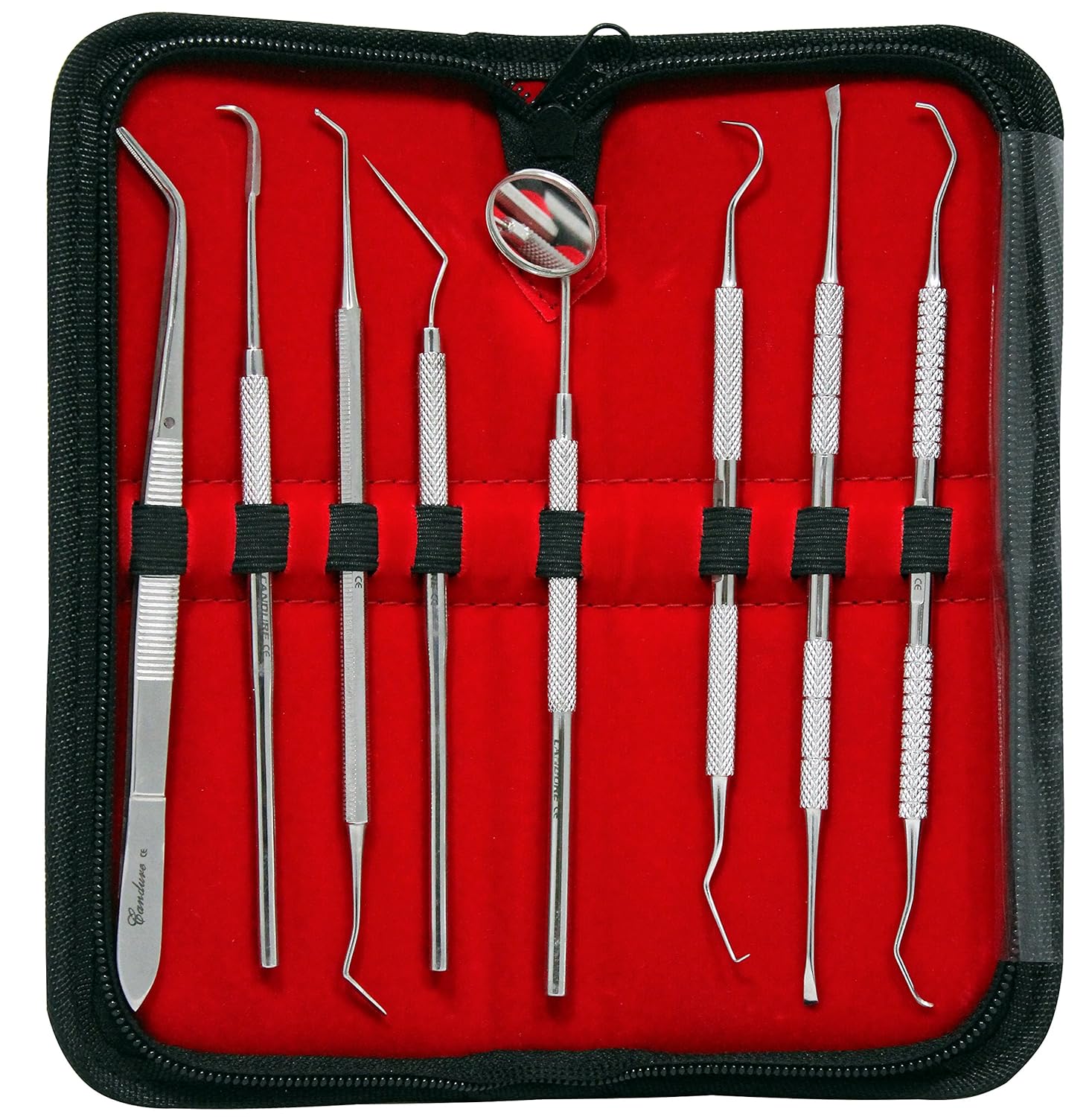 Canduré Set de limpieza dental piezas incluye espejo bucal