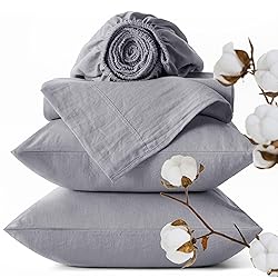 Bedsure Linen Sheets - Twin Size Sheets, Blend from