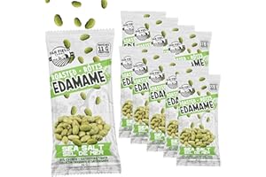 Far Field Crunchy Roasted Edamame – Sea Salt Flavor, 10 Snack Bags (26g Each), 11g Plant Protein, Healthy High-Protein Snack 