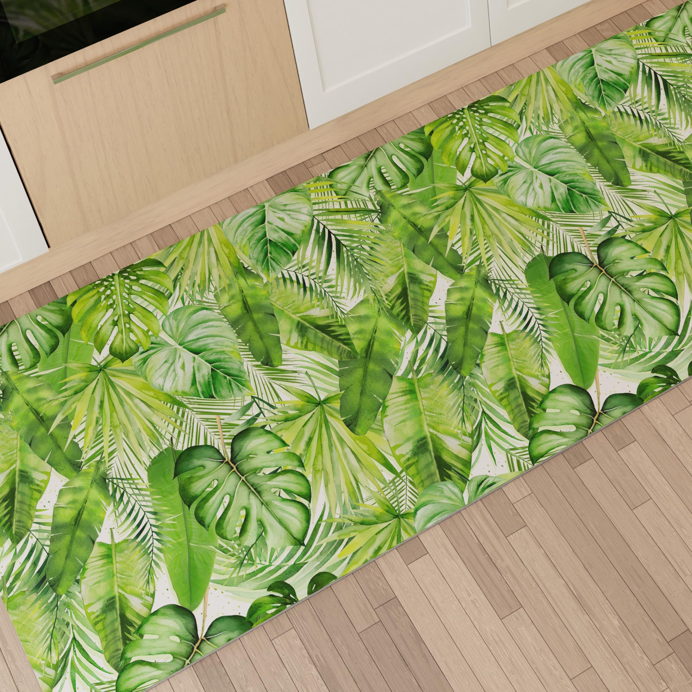 PETTI Artigiani Italiani - Kitchen Rug, Washable Non-Slip Kitchen Rug, Kitchen Runner Rug, Kitchen Runner Rug, 52 x 180 cm, Tropical Design 05, 100% Made in Italy
