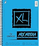 Canson XL Series Mix Media Paper Pad, Heavyweight, Fine Texture, Heavy Sizing for Wet and Dry Media, Side Wire Bound, 98 Pound, 9 x 12 Inch, 60 Sheets