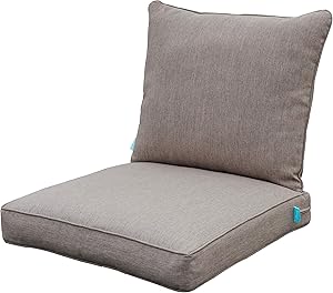 Qilloway Outdoor Chair Cushion Set,Outdoor Cushions for Patio Furniture.Tan/Grey