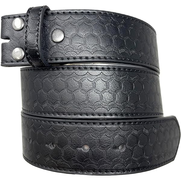 Leather Belt Strap with Western Skull and Paisley Embossed