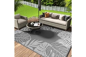 COCOER Tropical Outdoor Rug 5x8 Reversible-Waterproof Patio Rug-Quick Dry Outdoor Carpet-Outdoor Area Rugs Indoor Outdoor Rugs-Outside Rug Patio Decor for Porch Deck Balcony Backyard