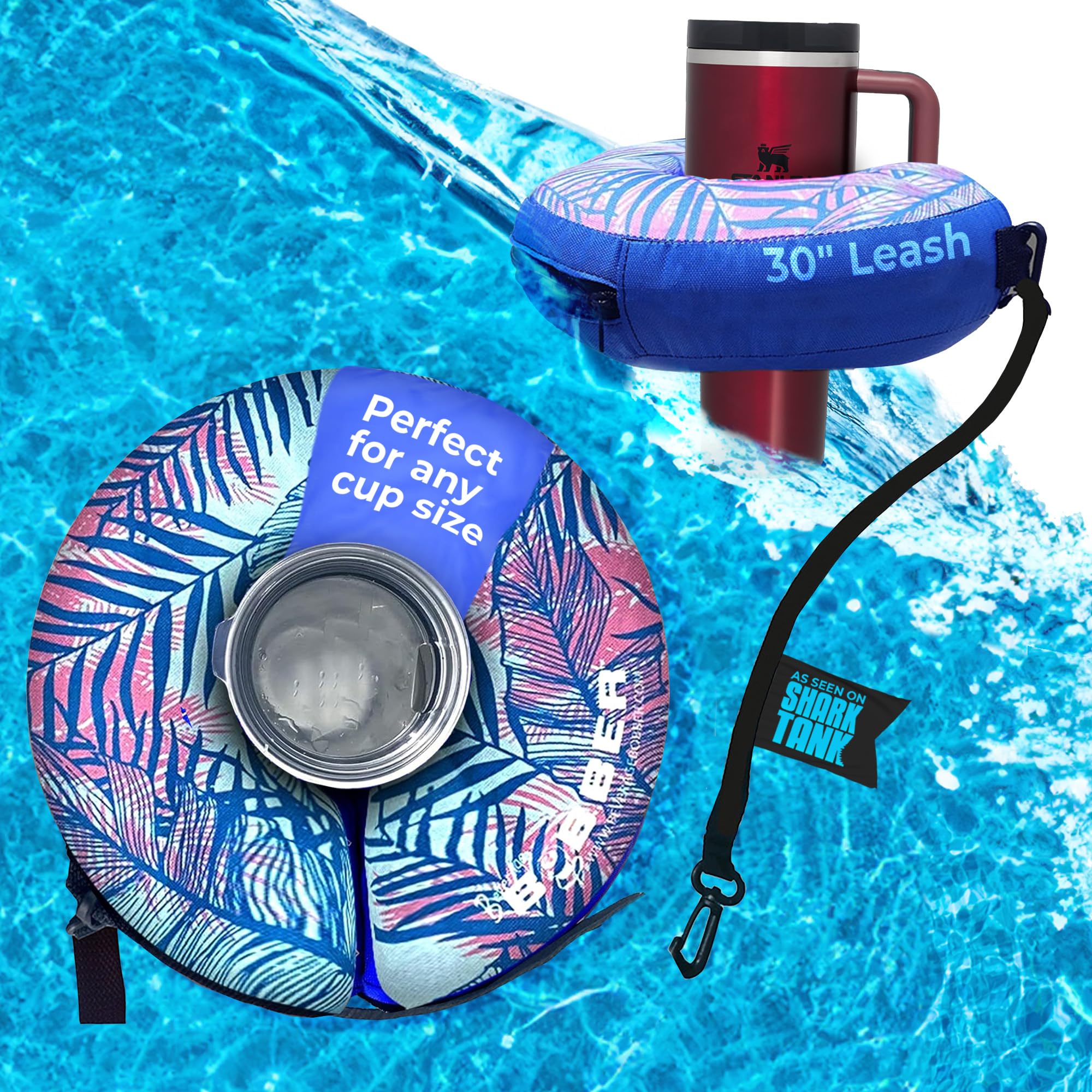 Photo 1 of Human Bobber Inflatable Floating Drink Holder for Pool - Drink Float bar floaties for Adults to Hold Beer Can, Cup or Wine Bottle in Hot Tub, Swimming Pool, Lake or Boat - Palm Large
