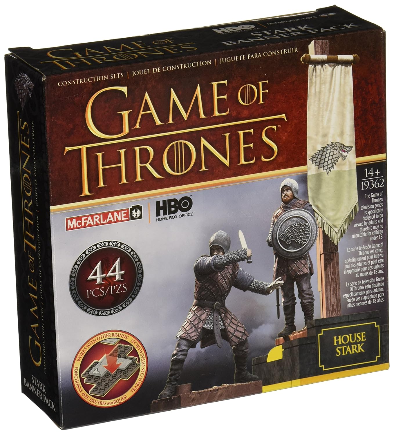 Game Of Thrones Banner Pack Stark Construction Set Brown Grey