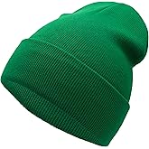SoCute Unisex Knit Soft Warm Cuffed Beanie Hat Winter Camo Hats for Men Women (Kelly Green), One Size