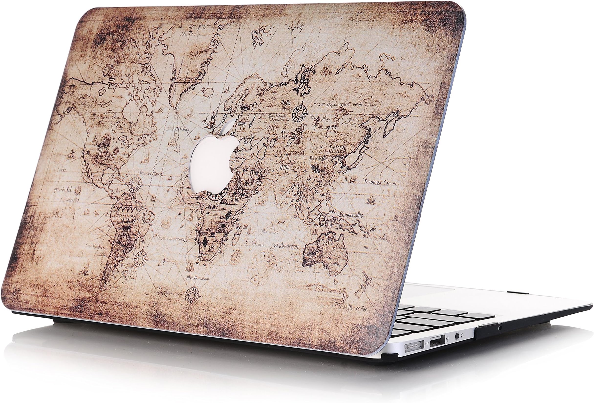 Lykoko Plastic Hard Case for MacBook Air 13 Inch Models: A1369 and A1466 (2008-2018) (World Map #2)