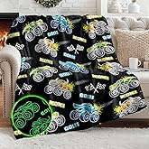 Levens Truck Blanket 50"x60" Glow in The Dark Blanket for Boys Toddler Monster Shark Truck Toys for Kids Birthday Gifts, Glowing Truck Tractor Cars Throw Blankets Soft Flannel Room Bed Sofa Decor