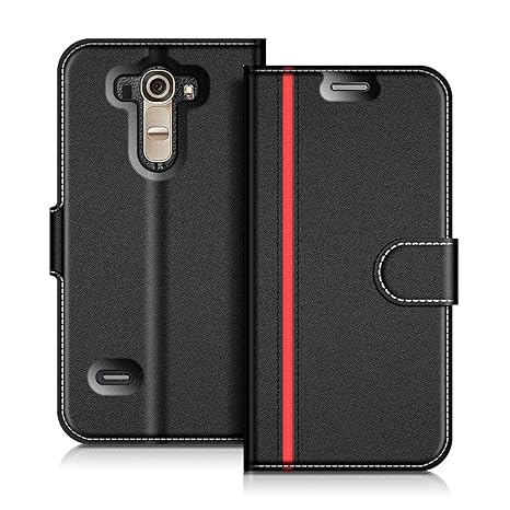 Coodio LG G4 Hülle Leder Lederhülle Ledertasche Wallet Handyhülle Tasche Schutzhülle mit Magnetverschluss / Kartenfächer für 