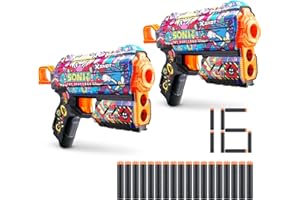 XSHOT Skins Flux - Sonic Robotnik (2 Pack + 16 Darts) by ZURU, Easy Reload, Air Pocket Dart Technology, Toy Foam Dart Blaster for Kids, Teens, and Adults, Frustration Free Packaging