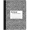 Oxford Marble Composition Book, 9 3/4 X 7 1/2 Inches, Wide Rule, Paperback, 100 Sheets, White (63795)